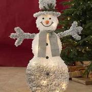 圣诞装饰场景布置雪人麋鹿礼物，盒节日主题玻璃橱窗圣诞树摆件