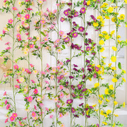 仿真雏菊花藤室内背景墙橱窗向日葵装饰遮挡假花藤条空调管道缠绕