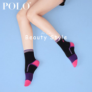 Polo袜子女春季中厚糖果色中筒纯棉秋季潮甜美高筒厚长袜女士袜子