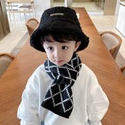 日本儿童帽子套装宝宝秋冬围巾，男童时尚潮冬季女童加厚防风渔夫帽