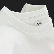 300G新疆长绒棉纯棉重磅圆领美式短袖夏季基础款纯白色半袖t恤男