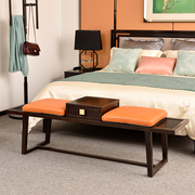 红木家具床尾凳鸡翅木新中式卧室长条凳全实木家用古典换鞋凳长椅