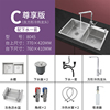 日本304不锈钢厨房洗菜盆家，w用手工，水槽双水槽加厚双槽洗脸盆洗碗
