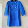 五系列 彩蓝色棉料连衣裙收腰长袖连衣裙显瘦高腰品牌折扣
