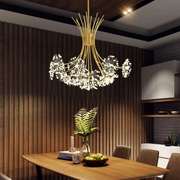 北欧水晶吊灯餐厅吧台灯蒲公英，现代简约温馨卧室客厅创意个性灯具