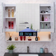 白色智能镜柜不锈钢浴室收纳镜箱洗手卫生间壁挂墙式除雾单独镜柜