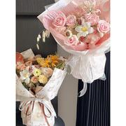 花喜爱女神浮雕玫瑰花包装纸加厚包花纸防水立体发泡花束包装用品