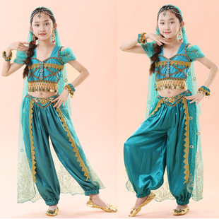 儿童民族舞蹈演出服，六一印度舞服装异域，茉莉公主风套装女童肚皮舞