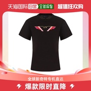 香港直邮emporioarmani女士，黑色老鹰翅膀，图案短袖t恤6h2t7j-2j