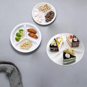 美日嘉宝密胺餐具分格 三格圆盘 快餐盘子日式餐具塑料瓷盘D116