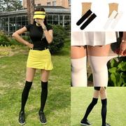 双色高尔夫防晒丝袜打底裤韩国女士冰丝袜无缝golf防紫外线女装