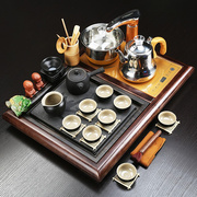 功夫茶具套装实木茶盘家用办公茶道家用体乌金石，茶台泡茶整套茶海