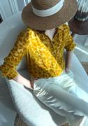 轻奢烂花绒衬衫女夏季长袖姜黄色(姜黄色)通勤气质上衣女植绒真丝衬衣