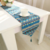 地中海式棉麻床桌旗，亚麻三色双面，餐桌布桌旗