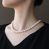天然珍珠贝珠颈饰锁骨，项链正圆生日礼物送妈妈婆婆母亲节礼物
