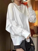 杭州四季青欧韩货套装设计感小众拼接衬衫长袖T恤女2024早春
