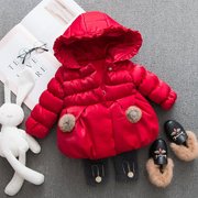 女童装冬季加厚棉衣，1-2-4岁3女宝宝洋气棉袄，婴儿冬装棉服保暖外套