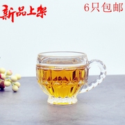 家用耐热红樱桃玻璃水杯家用绿茶把杯圆形创意果汁花茶牛奶啤酒杯