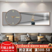 现代轻奢麋鹿钟表挂钟客厅家用时尚创意床头装饰画表挂墙静音时钟