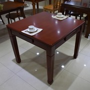 促全实木餐桌1米牌桌，小户型四方桌家用吃饭桌椅组合正方形橡木新