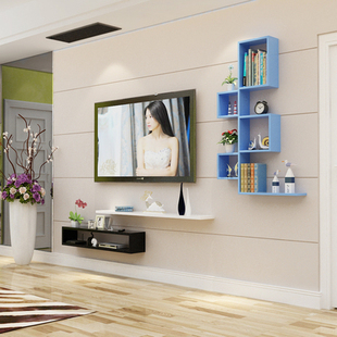 创意电视背景墙装饰架隔板，墙上置物架客厅造型架电视柜机顶盒架