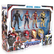 b复仇者联盟4变形玩具，钢铁侠机甲模型，蜘蛛侠玩偶公仔豪华套装头雕