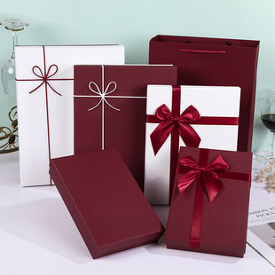 包装盒礼盒空盒定制圣诞盒围巾衣服礼物盒伴手礼盒酒红包装盒
