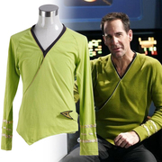 星际迷航startrek柯克船长翠绿色t恤cos服男上衣，cosplay服装表演