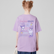 2024夏季小众设计感浅紫色短袖，女t恤宽松卡通ins潮牌半袖上衣