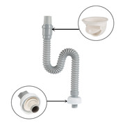 洗面盆下水器双重防臭软管浴室柜加长钢丝伸缩排水管直插式下水管