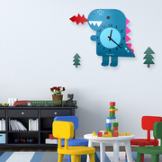 儿童房挂钟卡通木质静音可爱创意个性钟表家用卧室装饰挂墙挂表