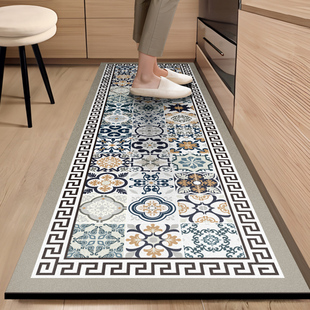 美式厨房地垫防滑防油可擦免洗地毯防水专用脚垫免清洗吸水硅藻泥