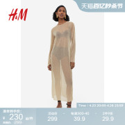 HM夏季女装时尚休闲中长款修身梭织闪亮连衣裙1185241