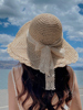 2022草帽海边沙滩帽子女夏气质百搭时尚太阳帽防晒防紫外线遮阳帽