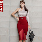 韩国高端衬衫女设计感衬衣长袖性感露肩单袖上衣法式名媛气质