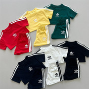 韩版童装男女小童运动服字母，短袖短裤套装，夏季儿童纯棉t恤两件套