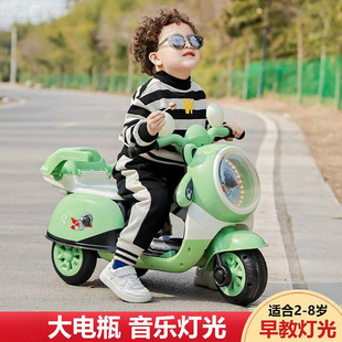 儿童电动车太空人宝宝电动摩托车可坐人小孩充电遥控电瓶车童车