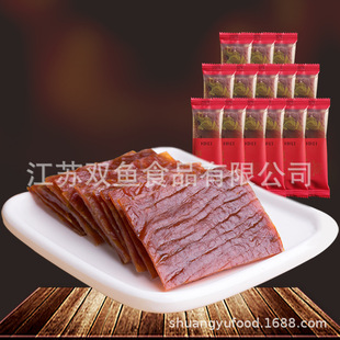 靖江特产肉类零食品金奖猪，肉铺双鱼牌猪肉脯干片小包装1kg