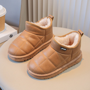 女童冬季雪地靴2023加厚保暖东北大棉靴男童防滑中大童面包鞋