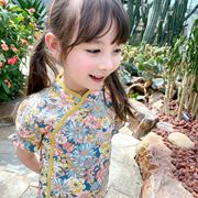 儿童旗袍女童旗袍夏装洋气改良版中国风汉服裙子宝宝唐装