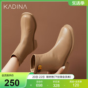 卡迪娜秋冬金属，装饰女靴时尚轻便中跟时装，靴短靴ka223406