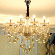 客厅水晶灯卧室吊灯简约干邑，色玻璃吊灯，欧式奢华酒店餐厅蜡烛灯具