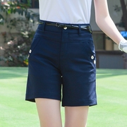 高尔夫球服装女士短裤，夏季五分裤棉质休闲弹力，舒适中裤韩版球裤