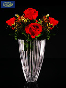 定制BOHEMIA捷克玻璃花瓶 进口椭圆欧式花瓶摆件客厅插花透明水晶