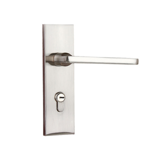 卧室内房门锁把手锁具铝合金面板螺丝孔距140单舌锁体无钥匙锁心