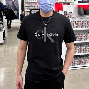 2024夏季ckcalvinklein男士纯色logo印花纯棉圆领短袖t恤