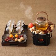 中式围炉煮茶家用室内全套茶具配件电陶炉电炉煮茶壶木炭炭炉套餐