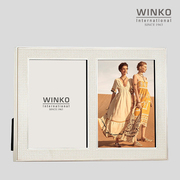 WINKO珍珠结婚连体7寸相架相框欧式创意照片框相片框简约金属摆台