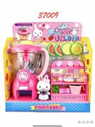 一言粉红兔手动果汁机榨汁机女孩过家家小兔子仿真小家电玩具
