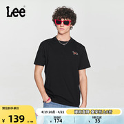 Lee24春夏舒适版logo字母印花圆领套头男短袖T恤LMT0081194LE